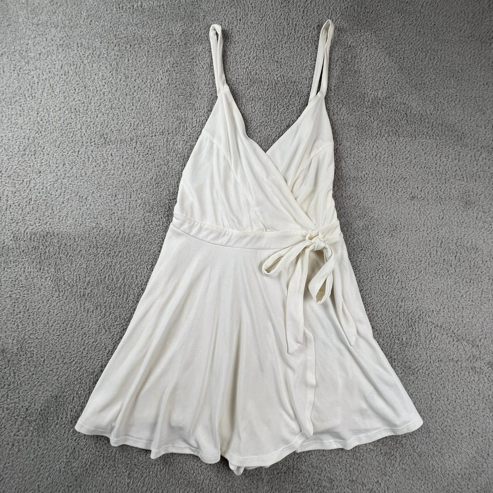 Urban Outfitters Kimchi Blue Y2K Wrap Romper Dress Side Tie Small White